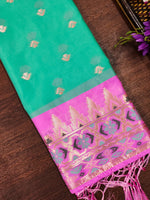 image, DEVANGI Fashion Women&#39;s Floral Silk Blend Patola Woven Dupatta
