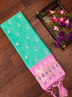 image, DEVANGI Fashion Women&#39;s Floral Silk Blend Patola Woven Dupatta
