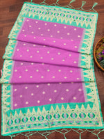 image, DEVANGI Fashion Women&#39;s Floral Silk Blend Patola Woven Dupatta

