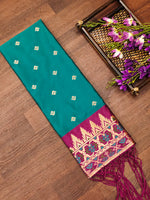 image, DEVANGI Fashion Women&#39;s Floral Silk Blend Patola Woven Dupatta
