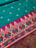 image, DEVANGI Fashion Women&#39;s Floral Silk Blend Patola Woven Dupatta
