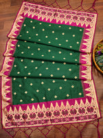 image, DEVANGI Fashion Women&#39;s Floral Silk Blend Patola Woven Dupatta
