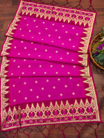 image, DEVANGI Fashion Women&#39;s Floral Silk Blend Patola Woven Dupatta

