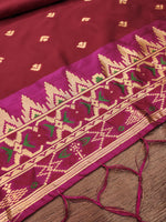 image, DEVANGI Fashion Women&#39;s Floral Silk Blend Patola Woven Dupatta
