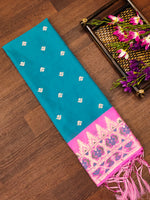 image, DEVANGI Fashion Women&#39;s Floral Silk Blend Patola Woven Dupatta
