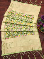image, DEVANGI Fashion Women&#39;s Floral Silk Blend Patola Woven Dupatta
