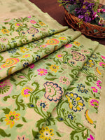 image, DEVANGI Fashion Women&#39;s Floral Silk Blend Patola Woven Dupatta
