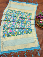 image, DEVANGI Fashion Women&#39;s Floral Silk Blend Patola Woven Dupatta
