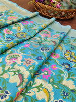 image, DEVANGI Fashion Women&#39;s Floral Silk Blend Patola Woven Dupatta
