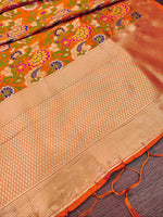 image, DEVANGI Fashion Women&#39;s Floral Silk Blend Patola Woven Dupatta
