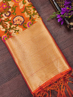image, DEVANGI Fashion Women&#39;s Floral Silk Blend Patola Woven Dupatta
