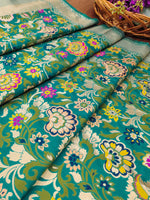 image, DEVANGI Fashion Women&#39;s Floral Silk Blend Patola Woven Dupatta
