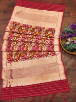 image, DEVANGI Fashion Women&#39;s Floral Silk Blend Patola Woven Dupatta
