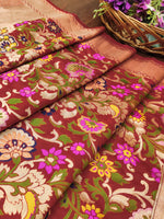 image, DEVANGI Fashion Women&#39;s Floral Silk Blend Patola Woven Dupatta
