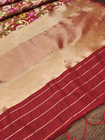 image, DEVANGI Fashion Women&#39;s Floral Silk Blend Patola Woven Dupatta

