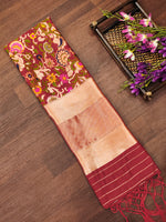 image, DEVANGI Fashion Women&#39;s Floral Silk Blend Patola Woven Dupatta
