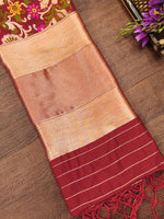 image, DEVANGI Fashion Women&#39;s Floral Silk Blend Patola Woven Dupatta
