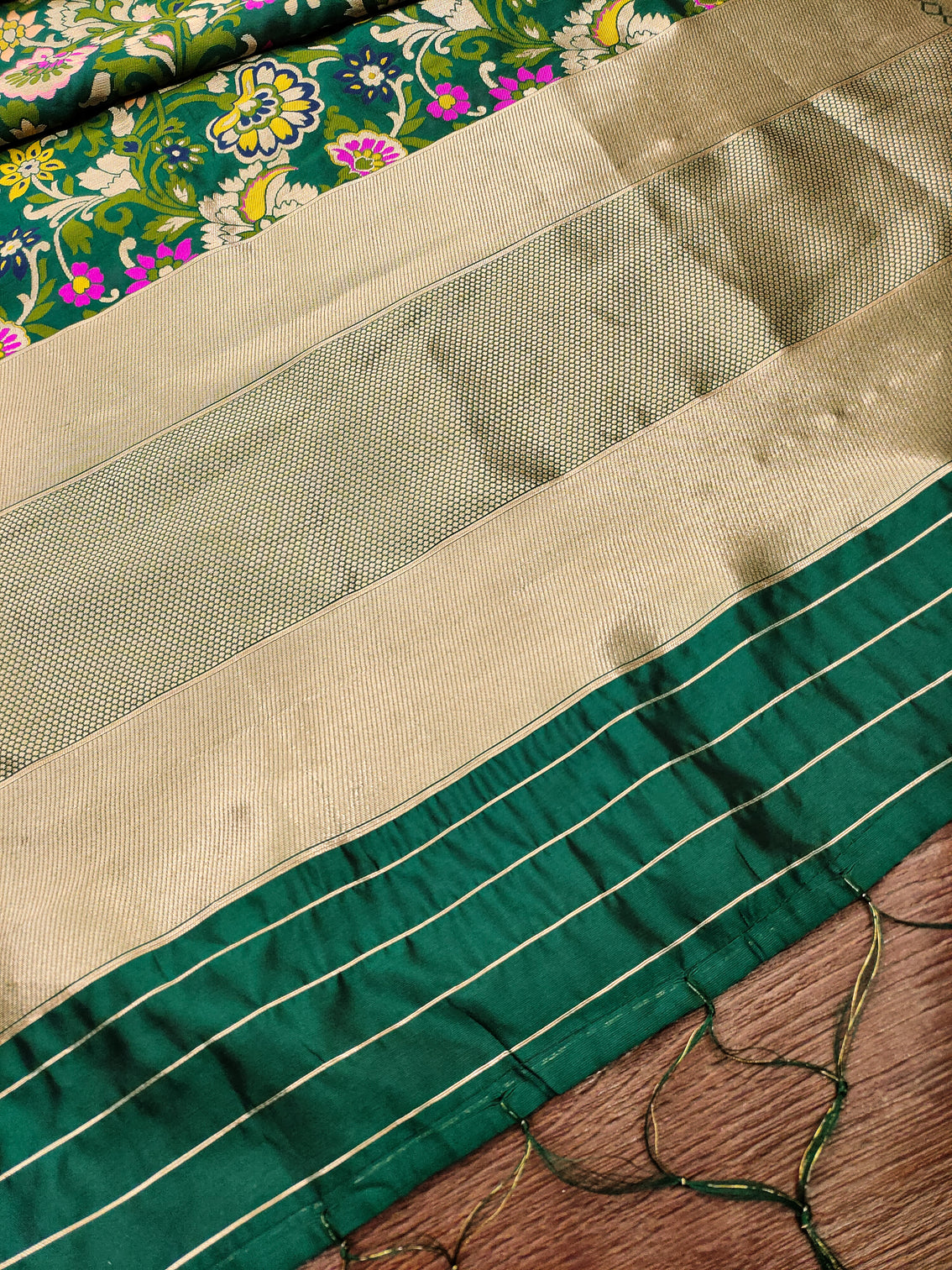 DEVANGI Fashion Women's Floral Silk Blend Patola Woven Dupatta