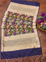image, DEVANGI Fashion Women&#39;s Floral Silk Blend Patola Woven Dupatta
