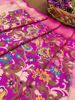 image, DEVANGI Fashion Women&#39;s Floral Silk Blend Patola Woven Dupatta

