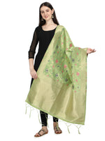 image, DEVANGI Fashion Women&#39;s Floral Silk Blend Patola Woven Dupatta
