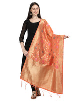 image, DEVANGI Fashion Women&#39;s Floral Silk Blend Patola Woven Dupatta
