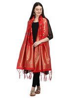 image, DEVANGI Fashion Women&#39;s Floral Silk Blend Patola Woven Dupatta
