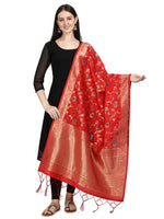 image, DEVANGI Fashion Women&#39;s Floral Silk Blend Patola Woven Dupatta
