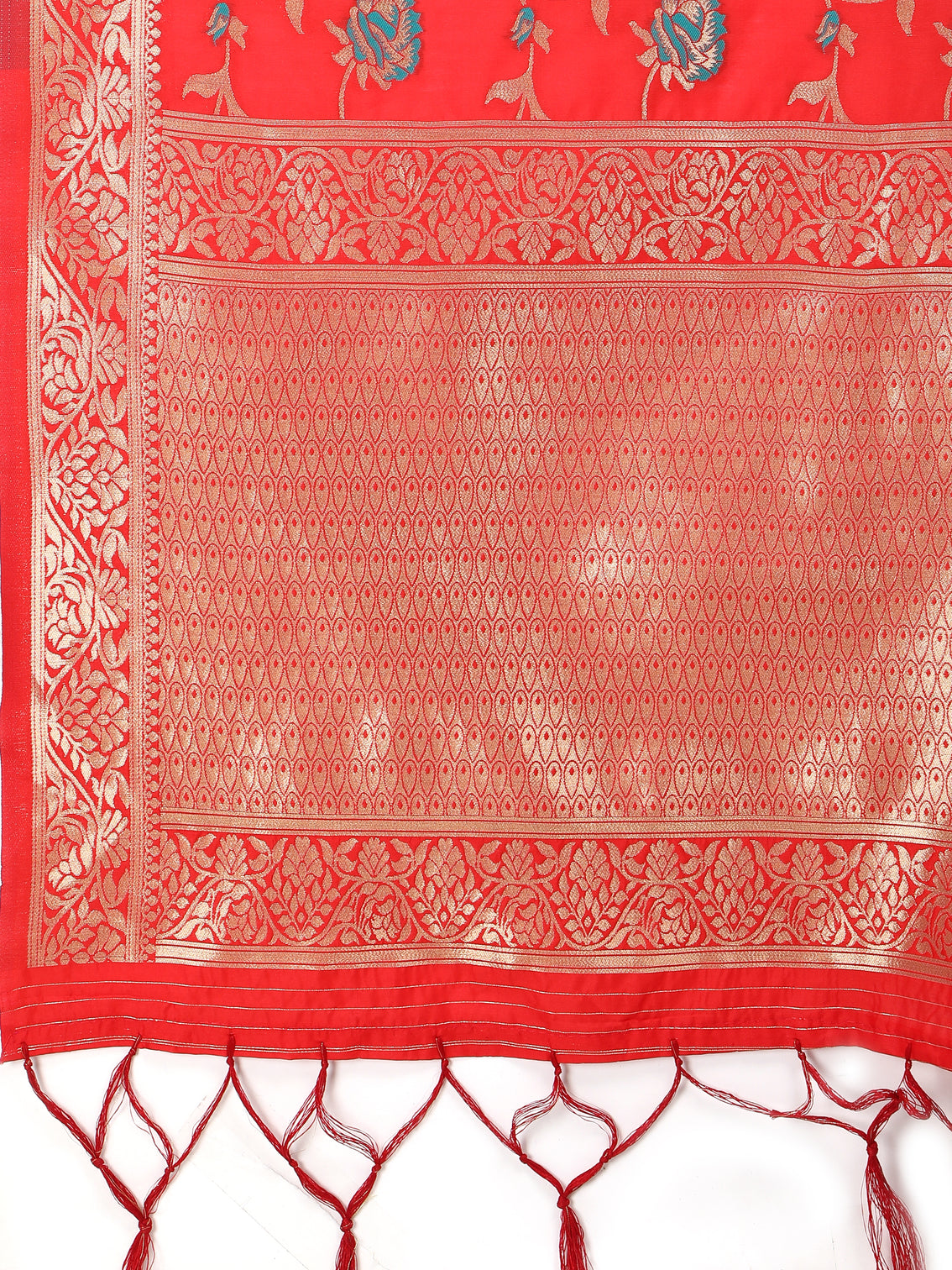 DEVANGI Fashion Women's Floral Silk Blend Patola Woven Dupatta