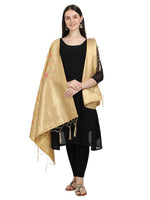 image, DEVANGI Fashion Women&#39;s Floral Silk Blend Patola Woven Dupatta
