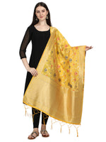 image, DEVANGI Fashion Women&#39;s Floral Silk Blend Patola Woven Dupatta
