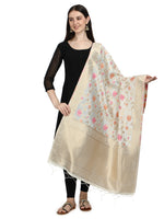 image, DEVANGI Fashion Women&#39;s Floral Silk Blend Patola Woven Dupatta
