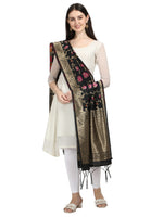 image, DEVANGI Fashion Women&#39;s Floral Silk Blend Patola Woven Dupatta

