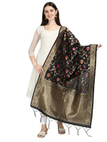 image, DEVANGI Fashion Women&#39;s Floral Silk Blend Patola Woven Dupatta
