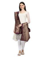 image, DEVANGI Fashion Women&#39;s Floral Silk Blend Patola Woven Dupatta
