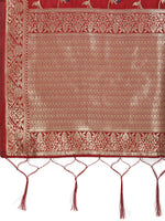 image, DEVANGI Fashion Women&#39;s Floral Silk Blend Patola Woven Dupatta
