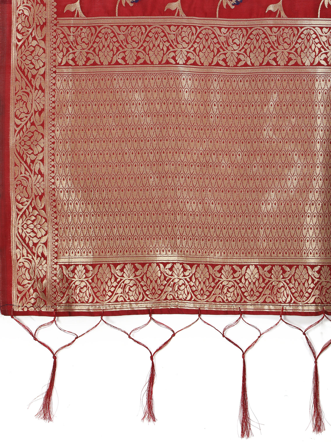 DEVANGI Fashion Women's Floral Silk Blend Patola Woven Dupatta