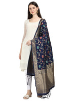 image, DEVANGI Fashion Women&#39;s Floral Silk Blend Patola Woven Dupatta
