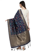 image, DEVANGI Fashion Women&#39;s Floral Silk Blend Patola Woven Dupatta
