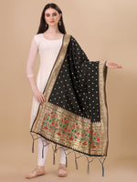image, DEVANGI Fashion Women&#39;s Floral Silk Blend Patola Woven Dupatta
