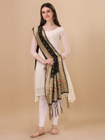 image, DEVANGI Fashion Women&#39;s Floral Silk Blend Patola Woven Dupatta

