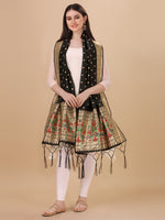 image, DEVANGI Fashion Women&#39;s Floral Silk Blend Patola Woven Dupatta

