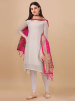 image, DEVANGI Fashion Women&#39;s Floral Silk Blend Patola Woven Dupatta
