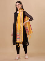 image, DEVANGI Fashion Women&#39;s Floral Silk Blend Patola Woven Dupatta

