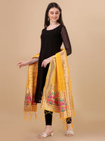 image, DEVANGI Fashion Women&#39;s Floral Silk Blend Patola Woven Dupatta
