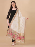 image, DEVANGI Fashion Women&#39;s Floral Silk Blend Patola Woven Dupatta
