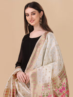 image, DEVANGI Fashion Women&#39;s Floral Silk Blend Patola Woven Dupatta

