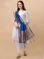 image, DEVANGI Fashion Women&#39;s Floral Silk Blend Patola Woven Dupatta
