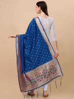 image, DEVANGI Fashion Women&#39;s Floral Silk Blend Patola Woven Dupatta
