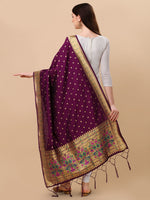image, DEVANGI Fashion Women&#39;s Floral Silk Blend Patola Woven Dupatta
